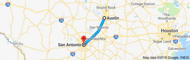 Austin to San Antonio Moving Company Route