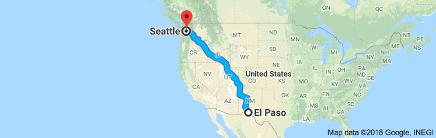 El Paso to Seattle Moving Company Route