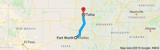 Fort Worth to Tulsa Moving Company Route