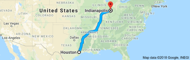 Houston to Indianapolis Moving Company Route