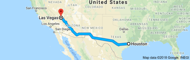 Houston to Las Vegas Moving Company Route