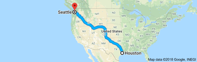 Houston to Seattle Moving Company Route